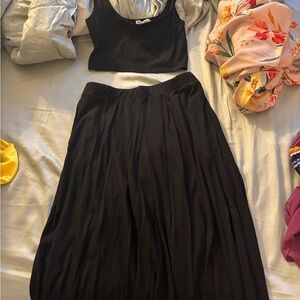 Reformation Black Skirt Set